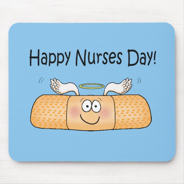Happy Nurses Nurse Nurse's Day Whimsical Bandage Mouse Mat (Front)