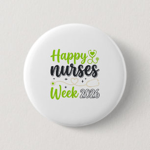 Happy Nurses Week 2026 Stethoscope Nurse Design_1 6 Cm Round Badge