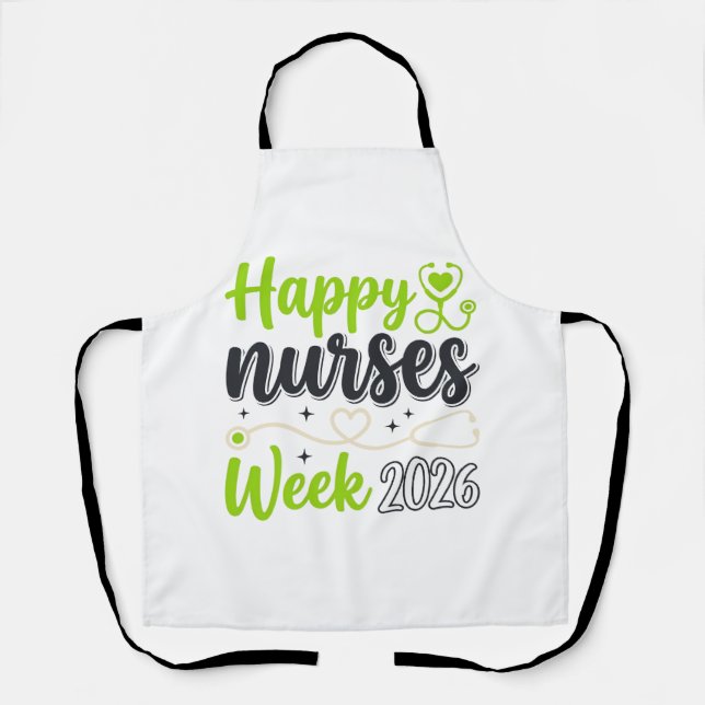 Happy Nurses Week 2026 Stethoscope Nurse Design_1 Apron (Front)