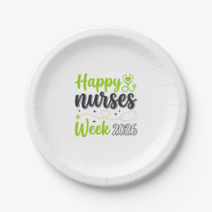 Happy Nurses Week 2026 Stethoscope Nurse Design_1 Paper Plate