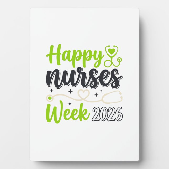 Happy Nurses Week 2026 Stethoscope Nurse Design_1 Plaque (Front)