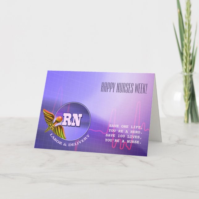 Happy Nurses Week. Medical Caduceus Card (Front)