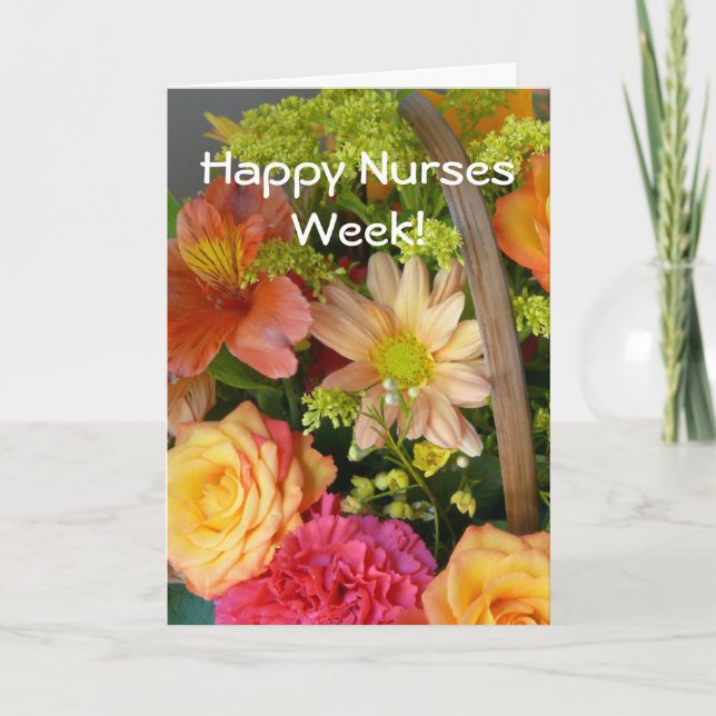 Happy Nurses Week!-Pretty Floral Bouquet Card (Front)