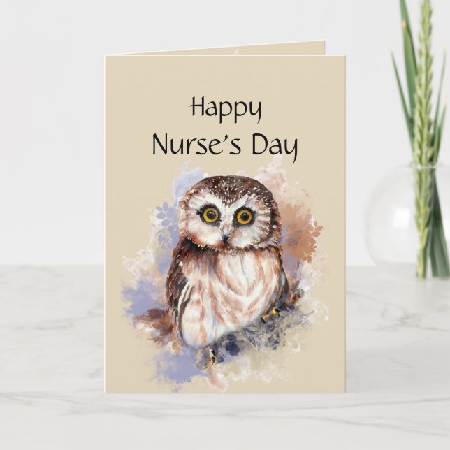 Happy Nurses's Day Fun Nurses are the Night Owls Card (Front)