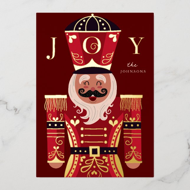 Happy Nutcracker Foil Holiday Card (Front)