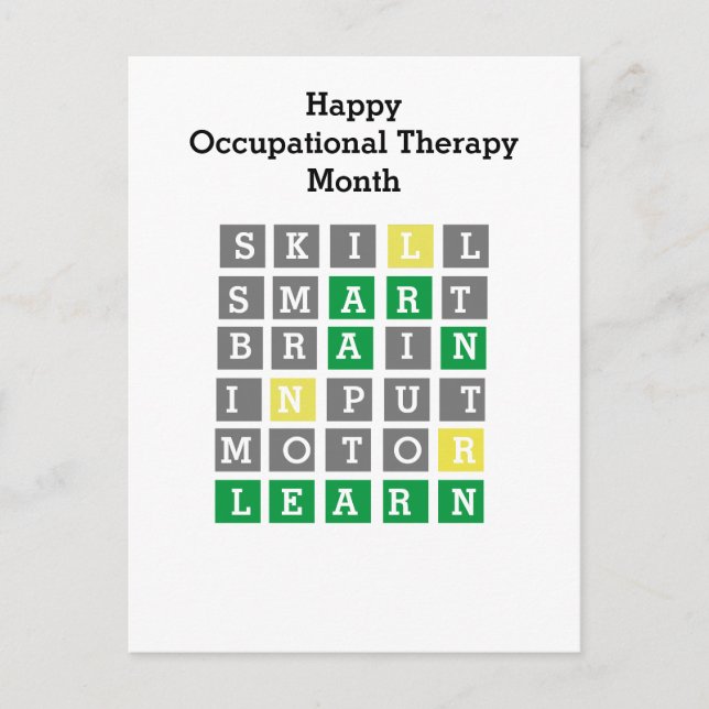 Happy Occupational Therapy Month Custom Wordle  Postcard (Front)