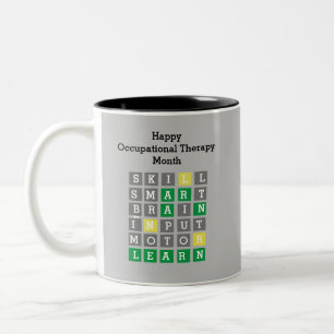 Happy Occupational Therapy Month Custom Wordle Two-Tone Coffee Mug
