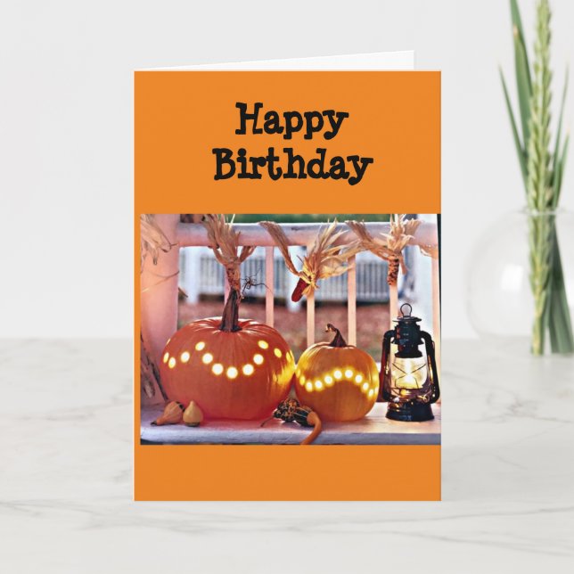 **HAPPY OCTOBER BIRTHDAY** AUTUMN WISHES TO YOU! CARD (Front)
