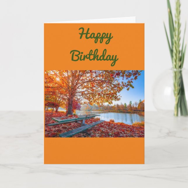 **HAPPY OCTOBER BIRTHDAY** from THE LAKE Card (Front)