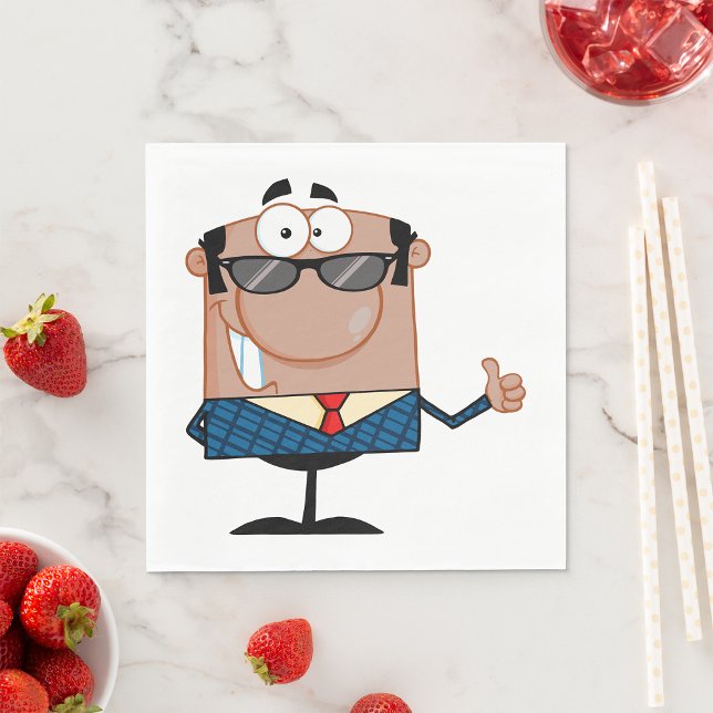 Happy Office Worker Giving Thumbs Up Napkin (Creator Uploaded)