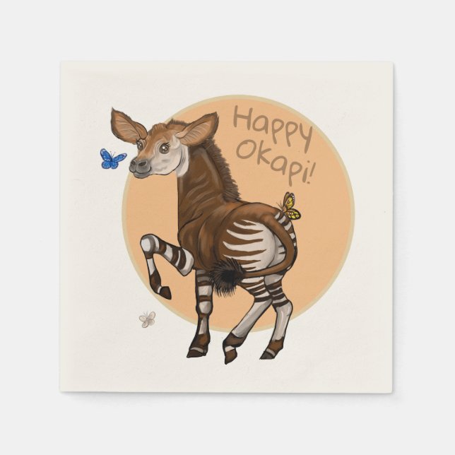 Happy Okapi! Napkin (Front)