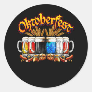 Happy Oktoberfest 2023 American German Beer Glass  Classic Round Sticker