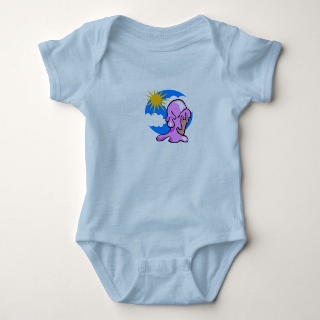 Happy on ice cream baby bodysuit (Front)