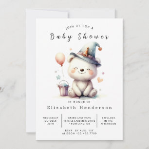 Happy Online Bear Baby Shower Invitation