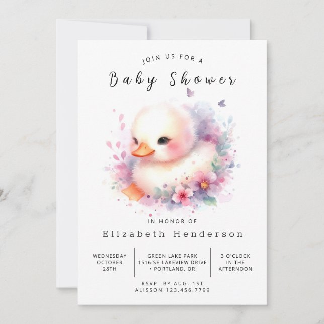 Happy Online Duck Baby Shower Invitation (Front)