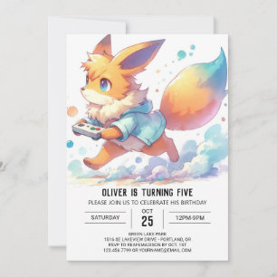 Happy Online Fox Birthday Invitation