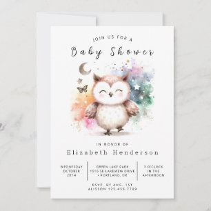 Happy Online Owl Baby Shower Invitation