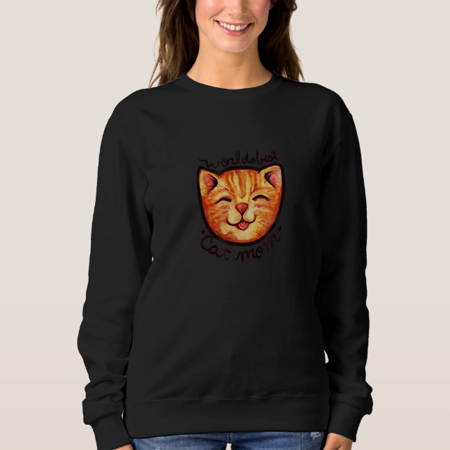 Happy Orange Abby Cat Mum Sweatshirt (Front)