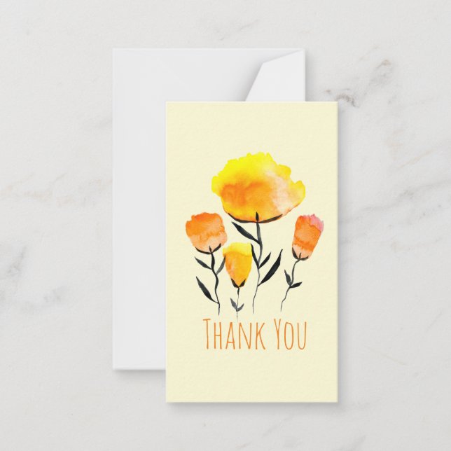 Happy orange and yellow flowers card (Front)