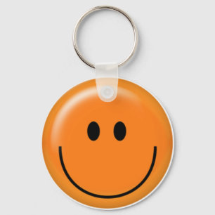 Happy orange face key ring