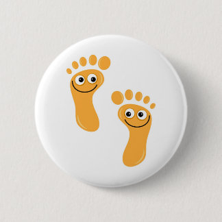 Happy Orange Feet 6 Cm Round Badge