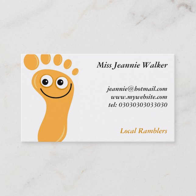 Happy Orange Feet Business Card (Front)