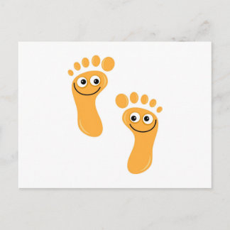 Happy Orange Feet Postcard