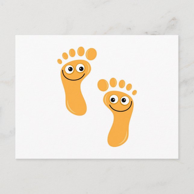 Happy Orange Feet Postcard (Front)
