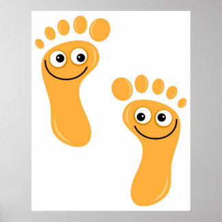 Happy Orange Feet Poster