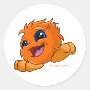 Happy orange JubJub Classic Round Sticker
