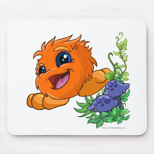 Happy orange JubJub in Neopia Central Mouse Mat (Front)