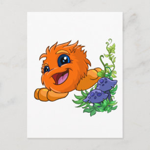 Happy orange JubJub in Neopia Central Postcard