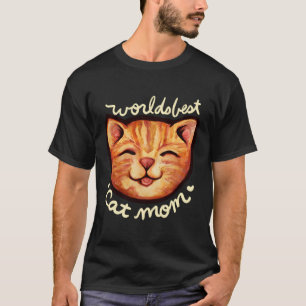 Happy Orange Tabby Cat Mum T-Shirt