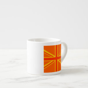 Happy Orange Union Jack British Flag Swag Espresso Cup