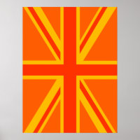 Happy Orange Union Jack British Flag Swag