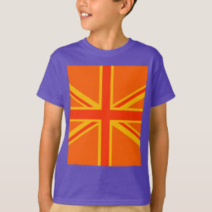 Happy Orange Union Jack British Flag Swag T-Shirt