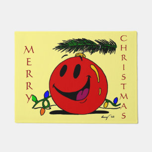 Happy Ornament "MERRY CHRISTMAS" Seasonal Doormat
