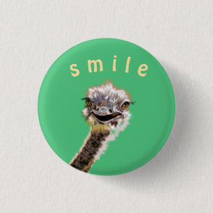 Happy Ostrich 3 Cm Round Badge