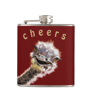 Happy Ostrich - Cheers Hip Flask