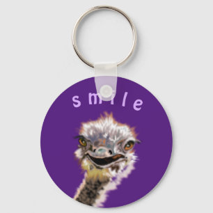 Happy Ostrich - Choose Your Favorite Color ! Key Ring