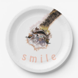 Happy Ostrich - Choose your favorite color Paper Plate