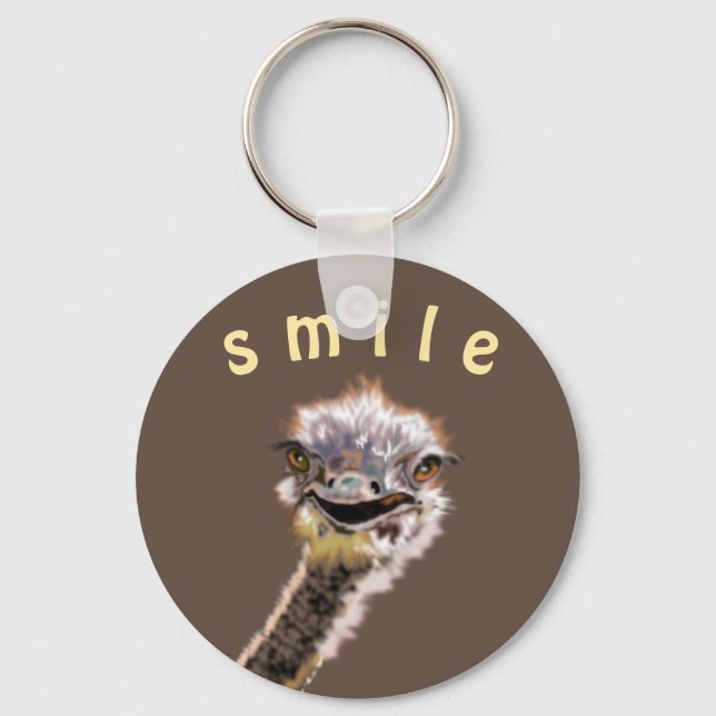 Happy Ostrich - Choose your favorite colors Key Ring (Front)