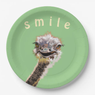 Happy Ostrich - Choose your favourite colours Paper Plate