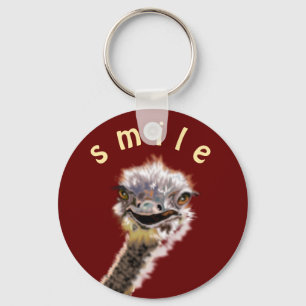 Happy Ostrich Keychain Gift Smile