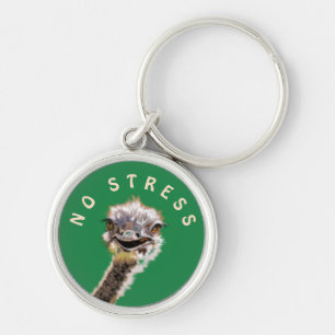 Happy Ostrich No Stress  Keychain Your Colour /Tex