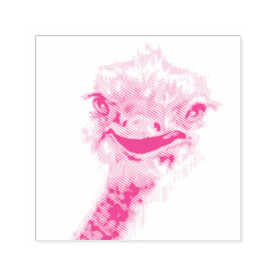 Happy Ostrich - Smile - Funny Self-inking Stamp