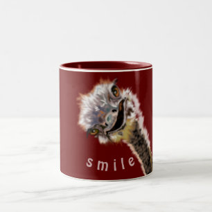 Happy Ostrich Two-Tone Coffee Mug