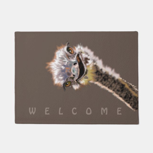 Happy Ostrich - Welcome - Doormat (Front)