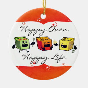 Happy ovens cooking baking Christmas ornament