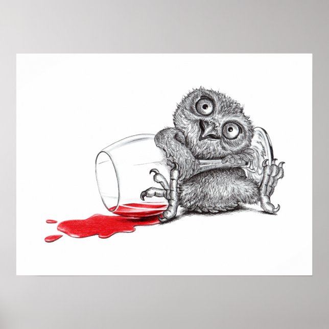 Happy Owl - Drinking Poster (Front)